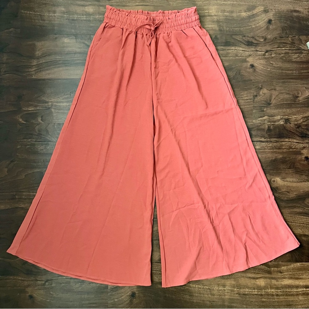 Coral Wide Leg Soft Stretch High Elastic Waist Women’s Pants Size XXL